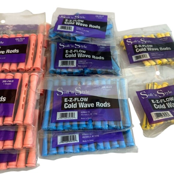 Soft n' Style E-Z Flow Cold Wave Rods Assorted Sizes Perm 15 Pckgs 180 Rods NEW - Picture 3 of 7
